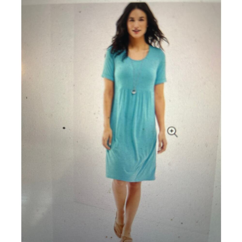 J. Jill NEW Soft & Comfy Scoop-Neck Knit Dress - Island Blue NWOT Size Small